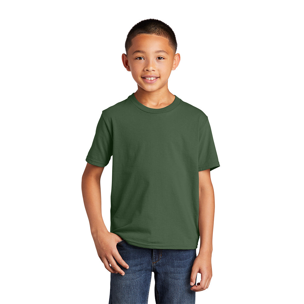 port & company youth fan favorite ring spun cotton tee olive green