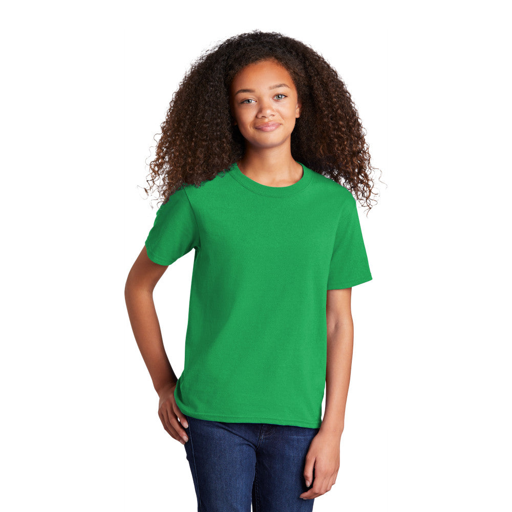 port & company youth core cotton tee clover green