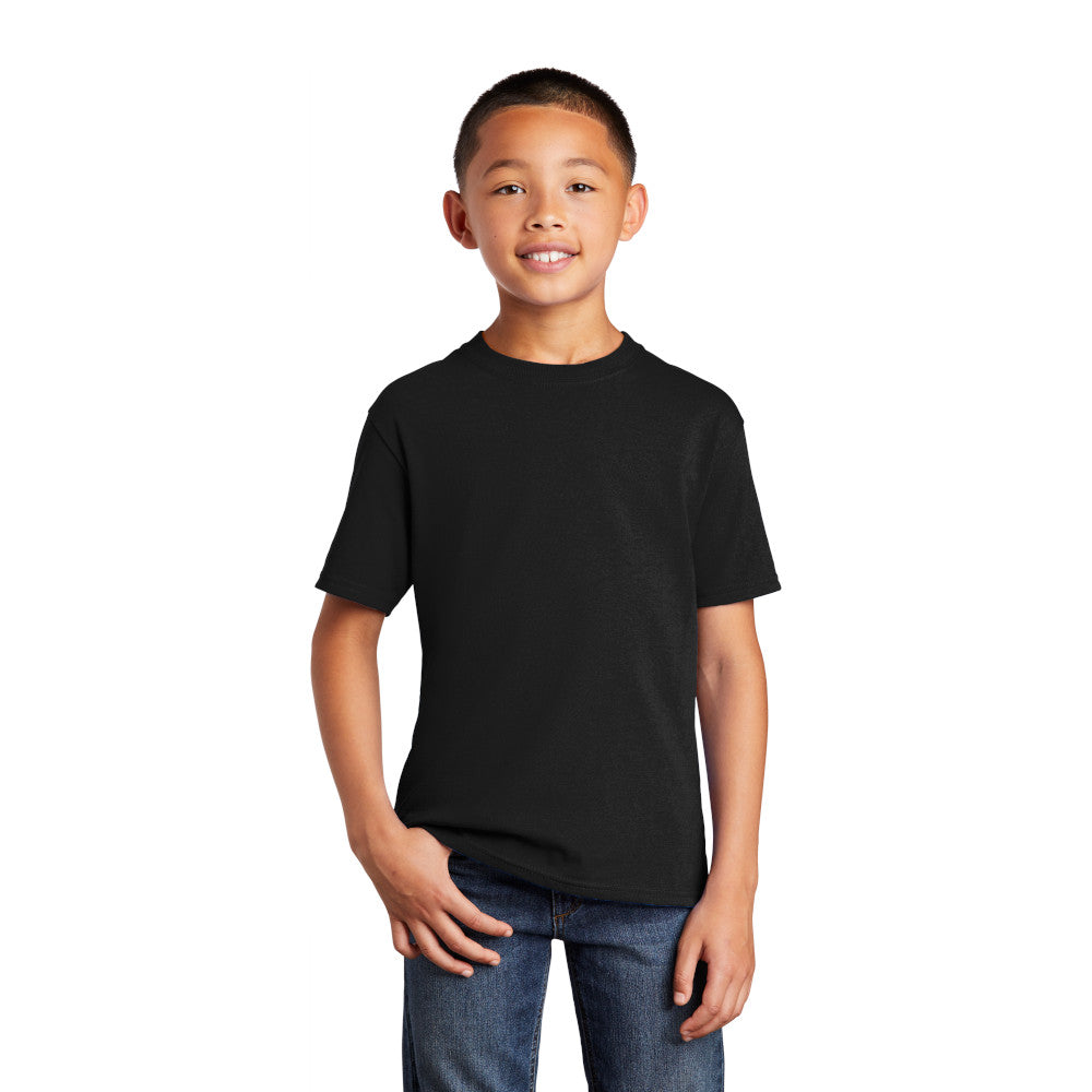 port & company youth core cotton tee jet black