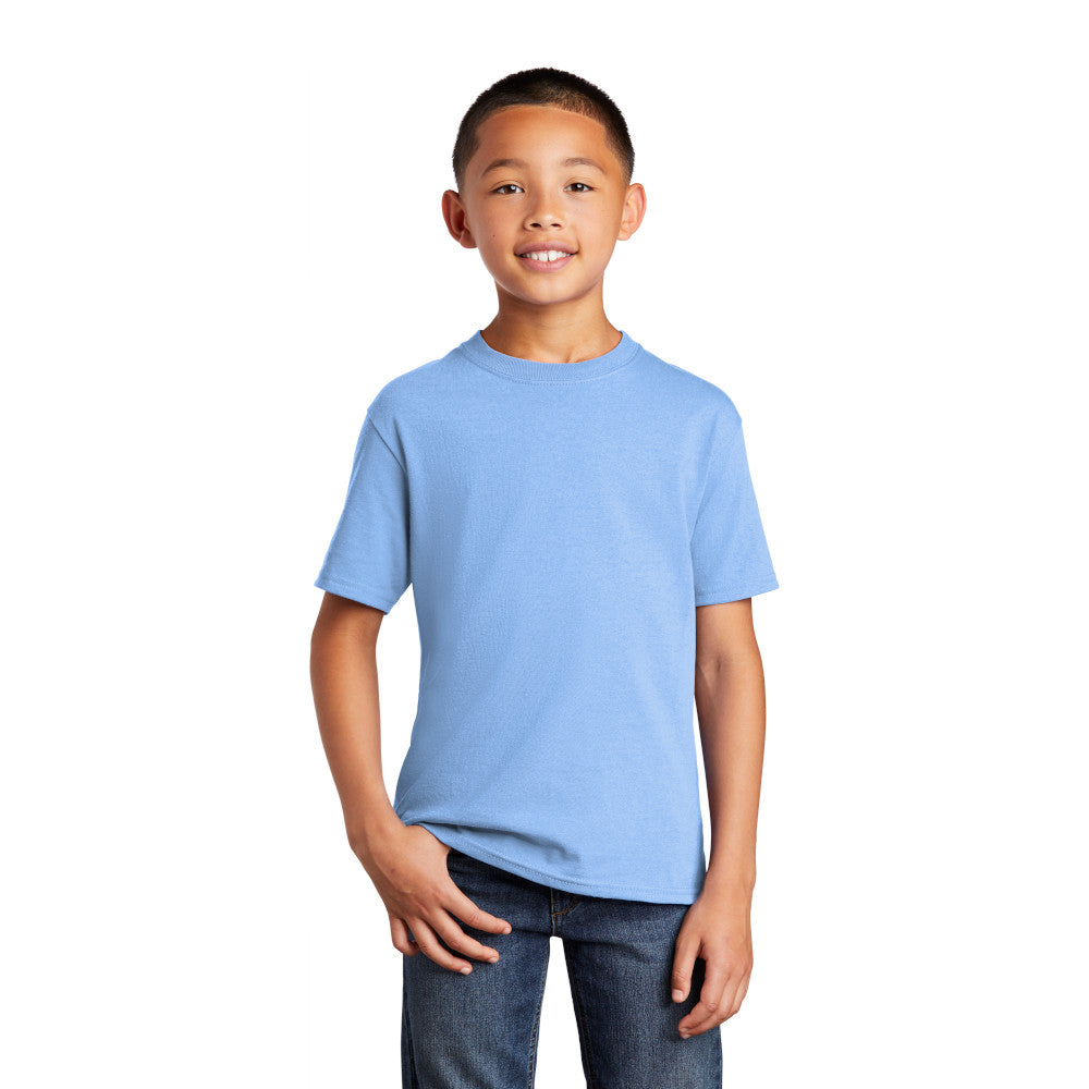 port & company youth core cotton tee light blue