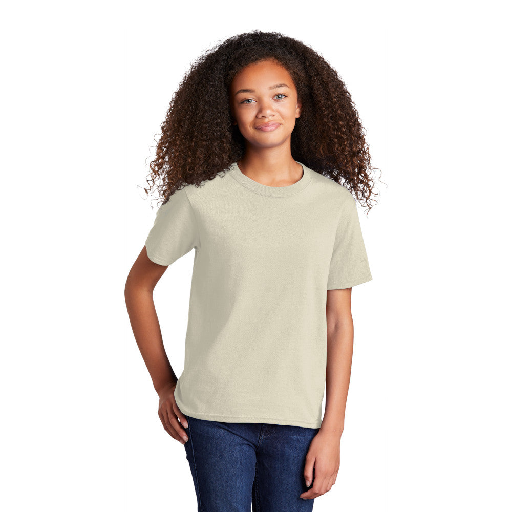 port & company youth core cotton tee natural