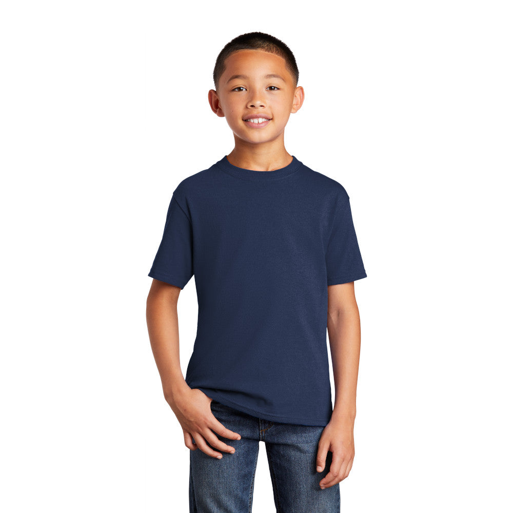 port & company youth core cotton tee navy