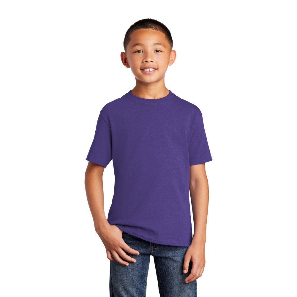 port & company youth core cotton tee purple