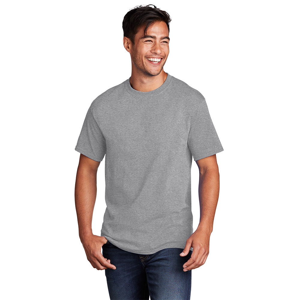 port & company core cotton tee athletic heather grey