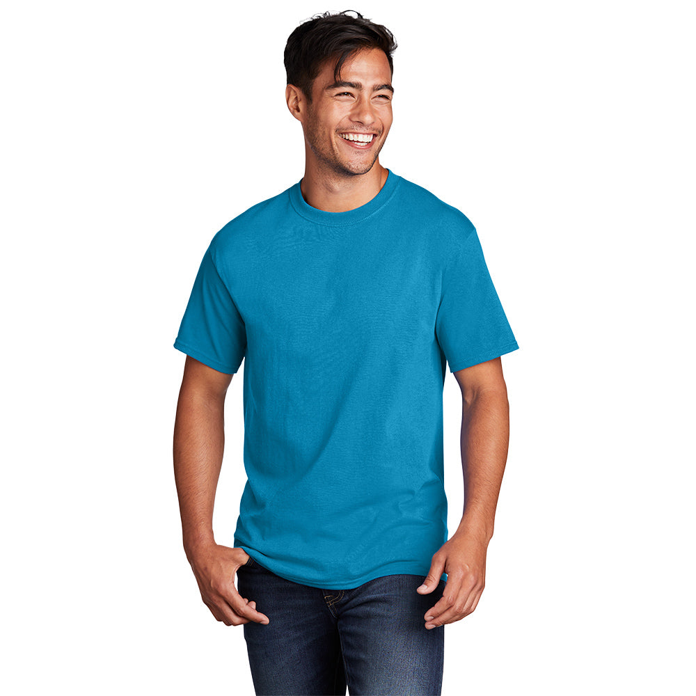 port & company core cotton tee neon blue