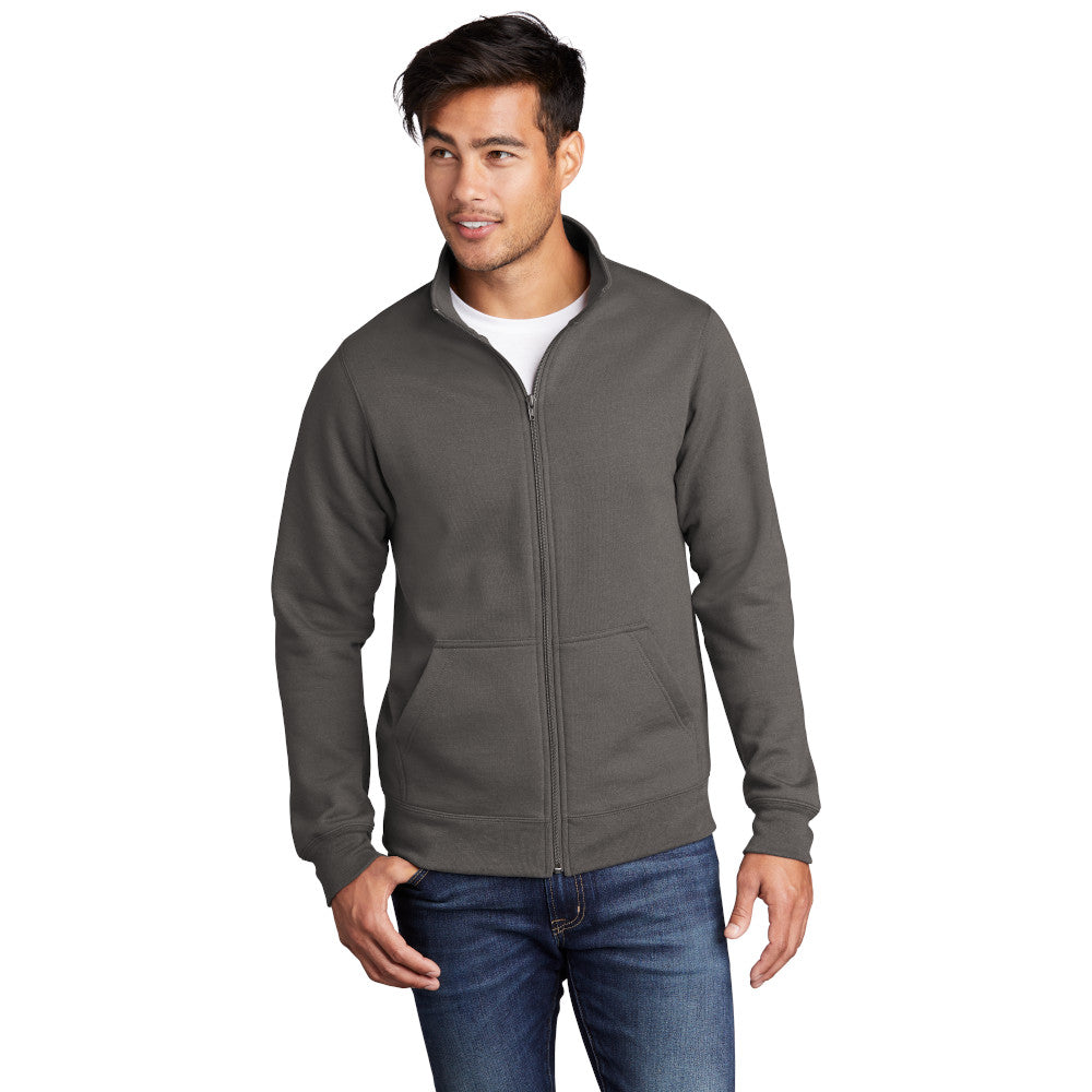 port & company core fleece cadet full zip sweatshirt charcoal