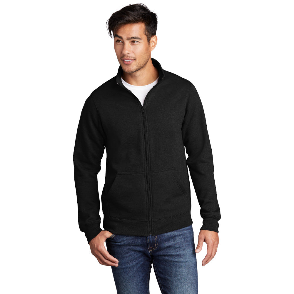 port & company core fleece cadet full zip sweatshirt jet black