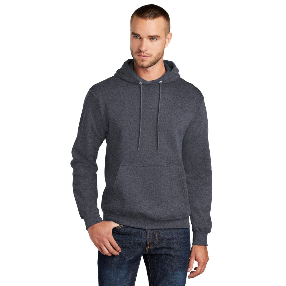 port & company tall core fleece hoodie heather navy