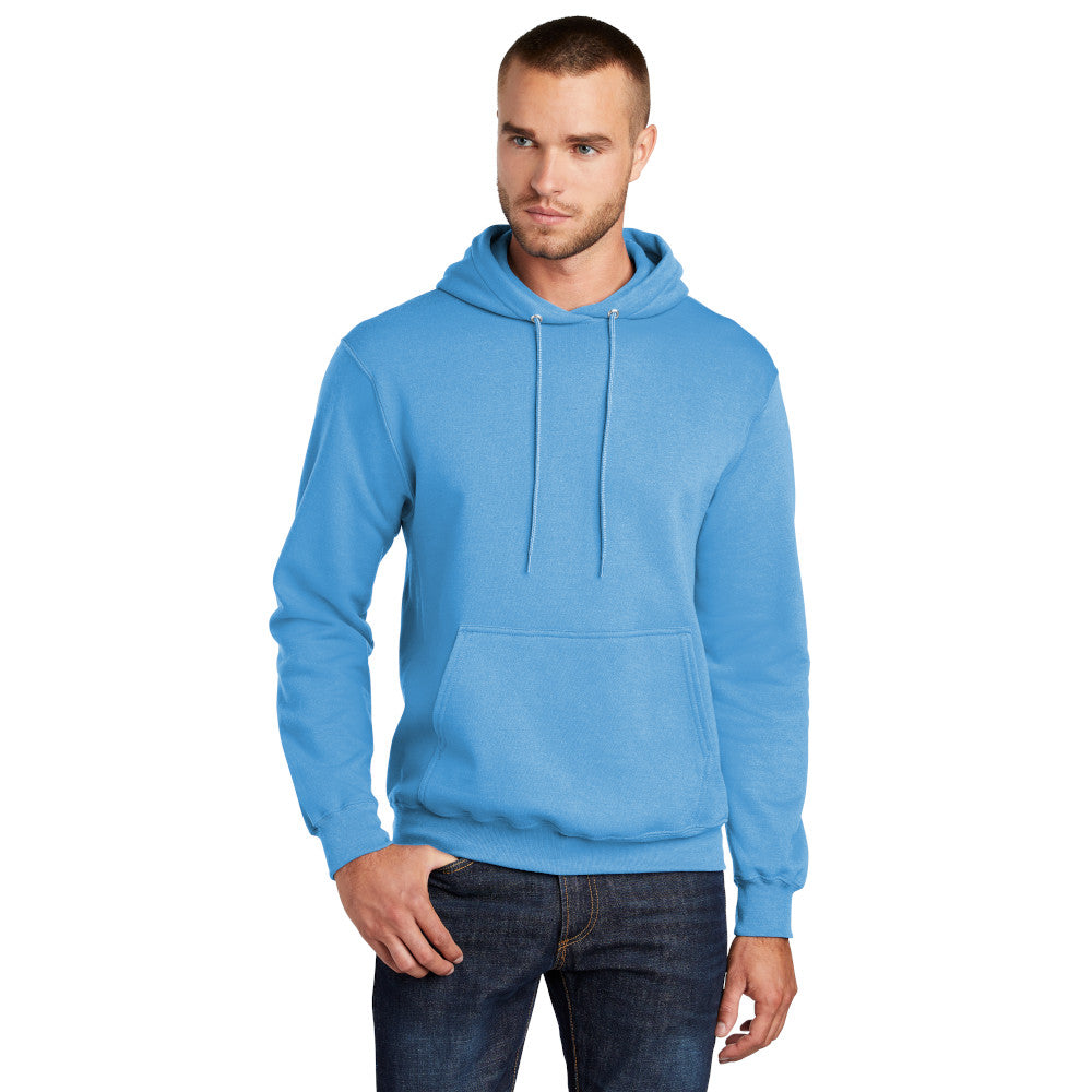 port & company core fleece hoodie aquatic blue