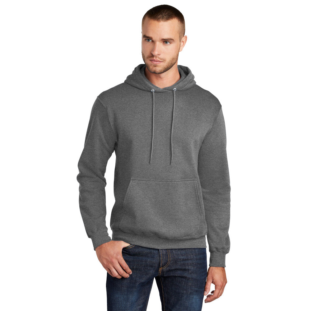 port & company core fleece hoodie graphite heather grey