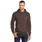port & company core fleece hoodie heather dark chocolate brown