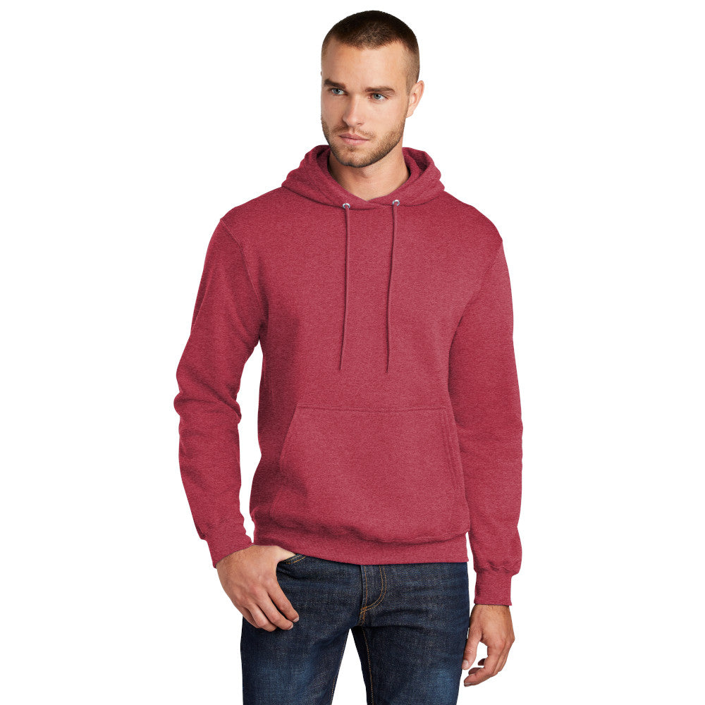 port & company core fleece hoodie heather red