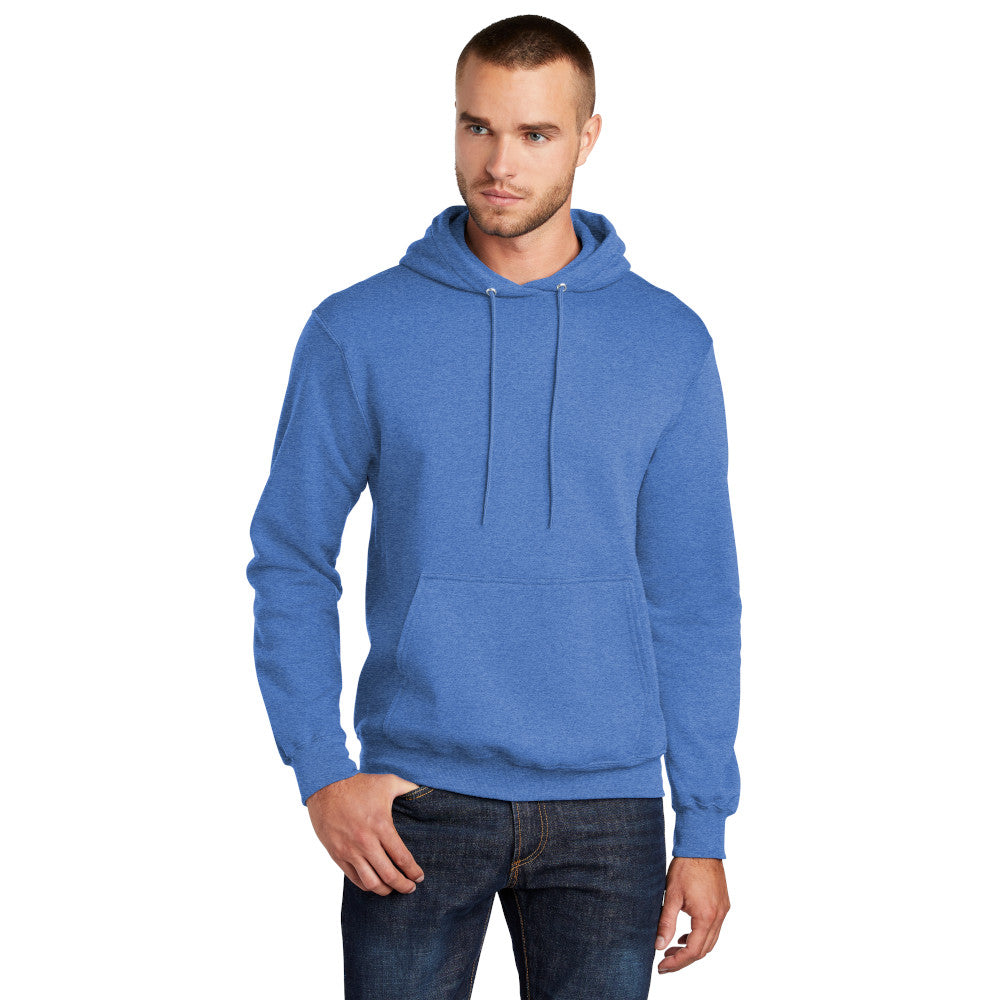 port & company core fleece hoodie heather royal blue