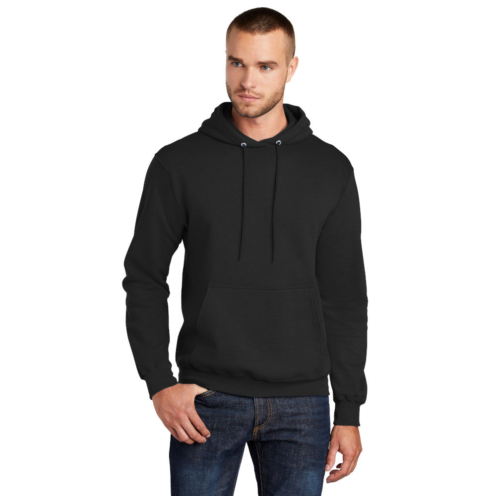 port & company core fleece hoodie jet black