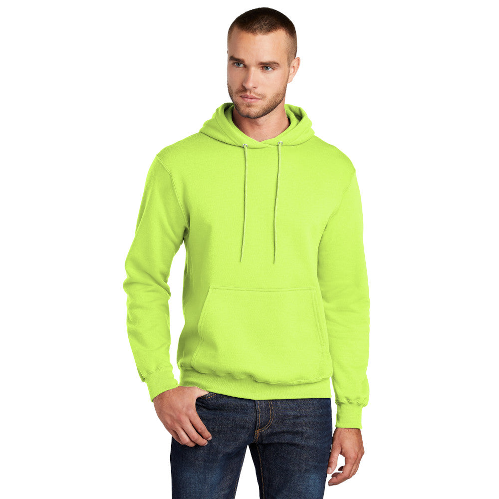 port & company core fleece hoodie neon yellow