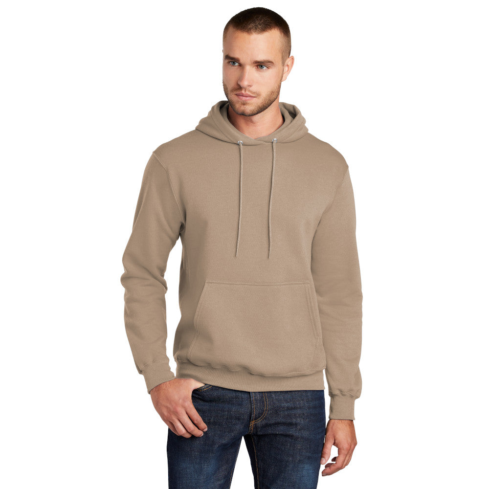 port & company core fleece hoodie sand