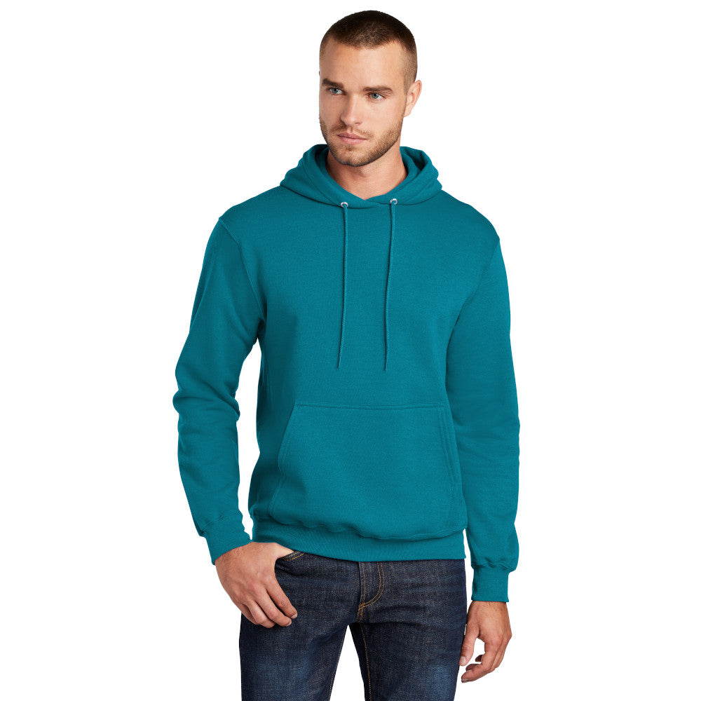 port & company core fleece hoodie teal