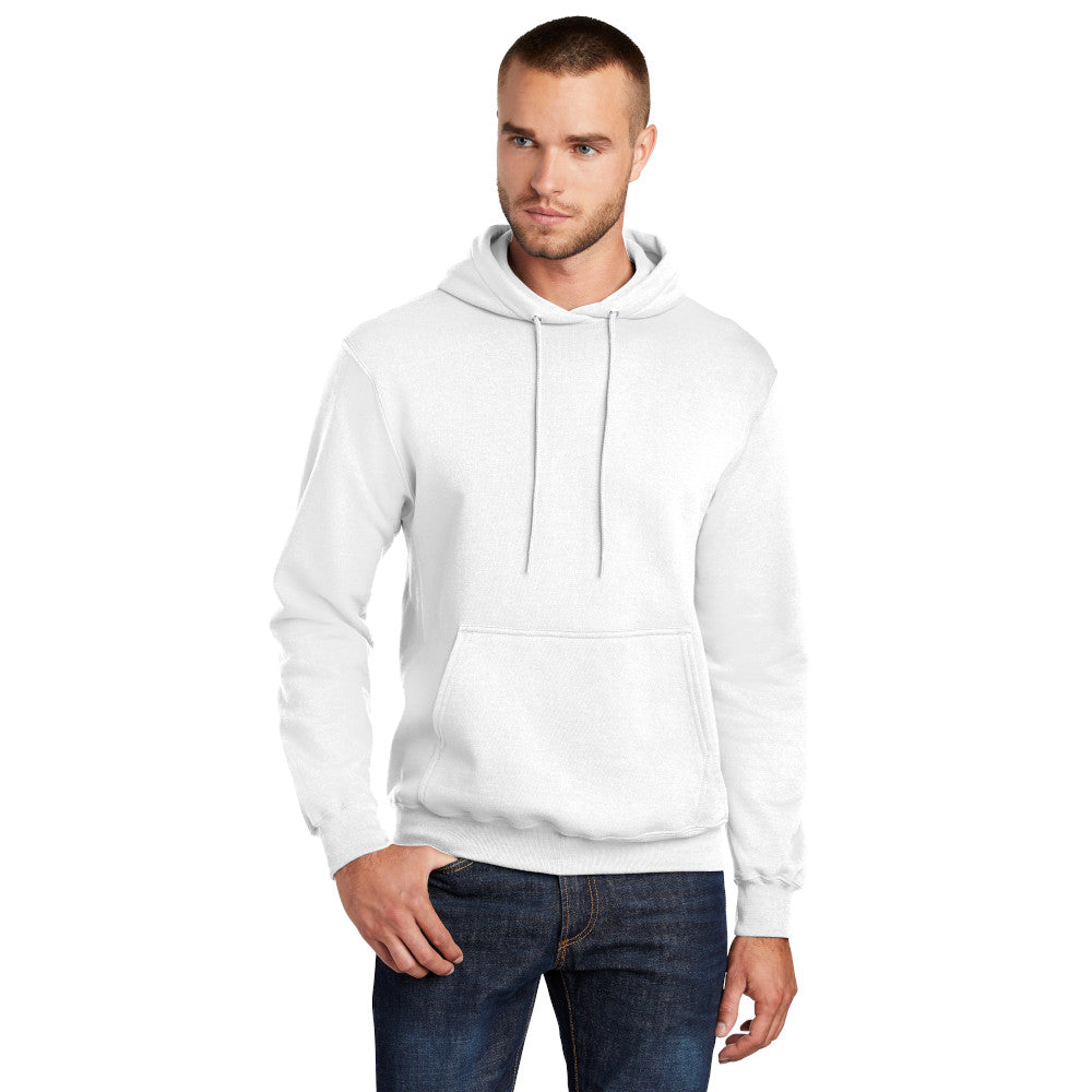 port & company core fleece hoodie white