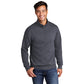 port & company core fleece 1/4-zip pullover sweatshirt heather navy