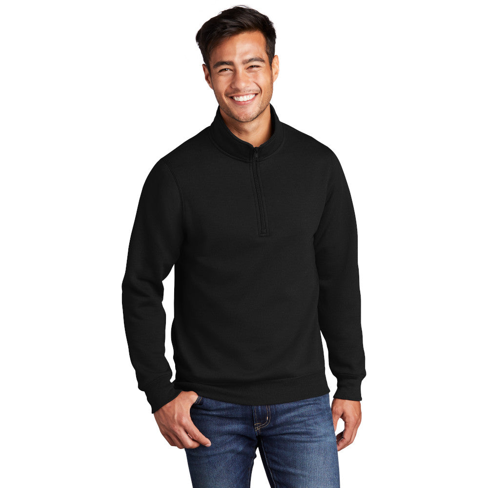 port & company core fleece 1/4-zip pullover sweatshirt jet black