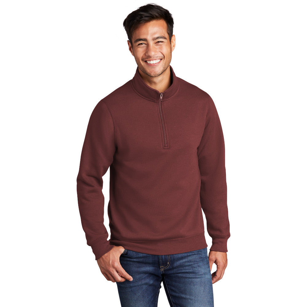 port & company core fleece 1/4-zip pullover sweatshirt maroon