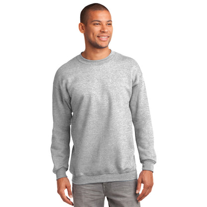 port & company tall fleece crewneck sweatshirt ash grey