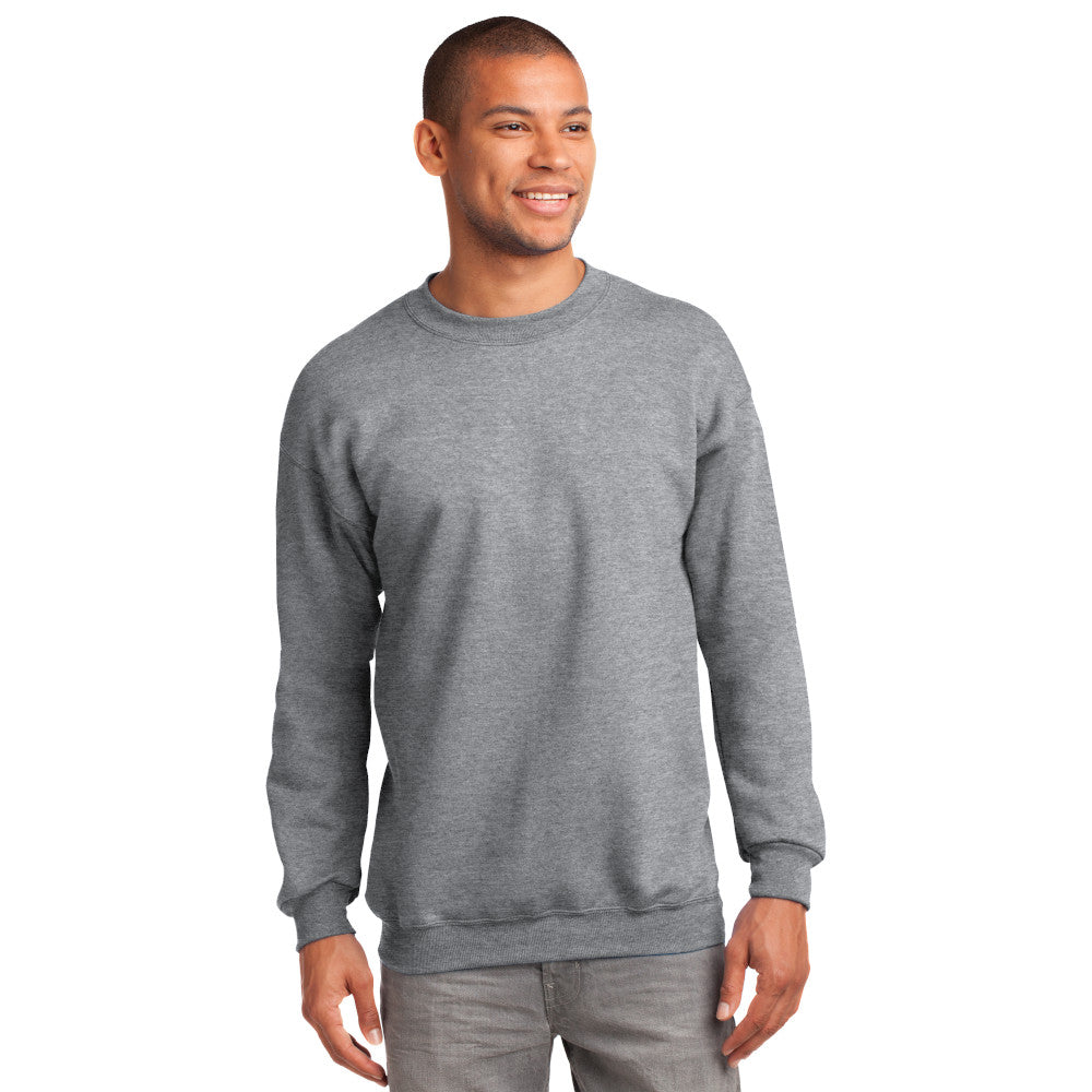 port & company tall fleece crewneck sweatshirt athletic heather grey