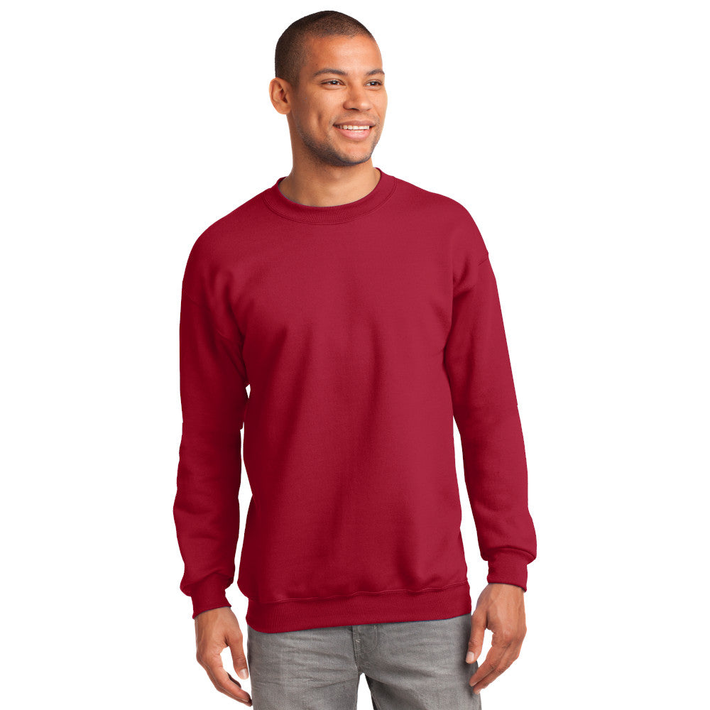 port & company tall fleece crewneck sweatshirt red