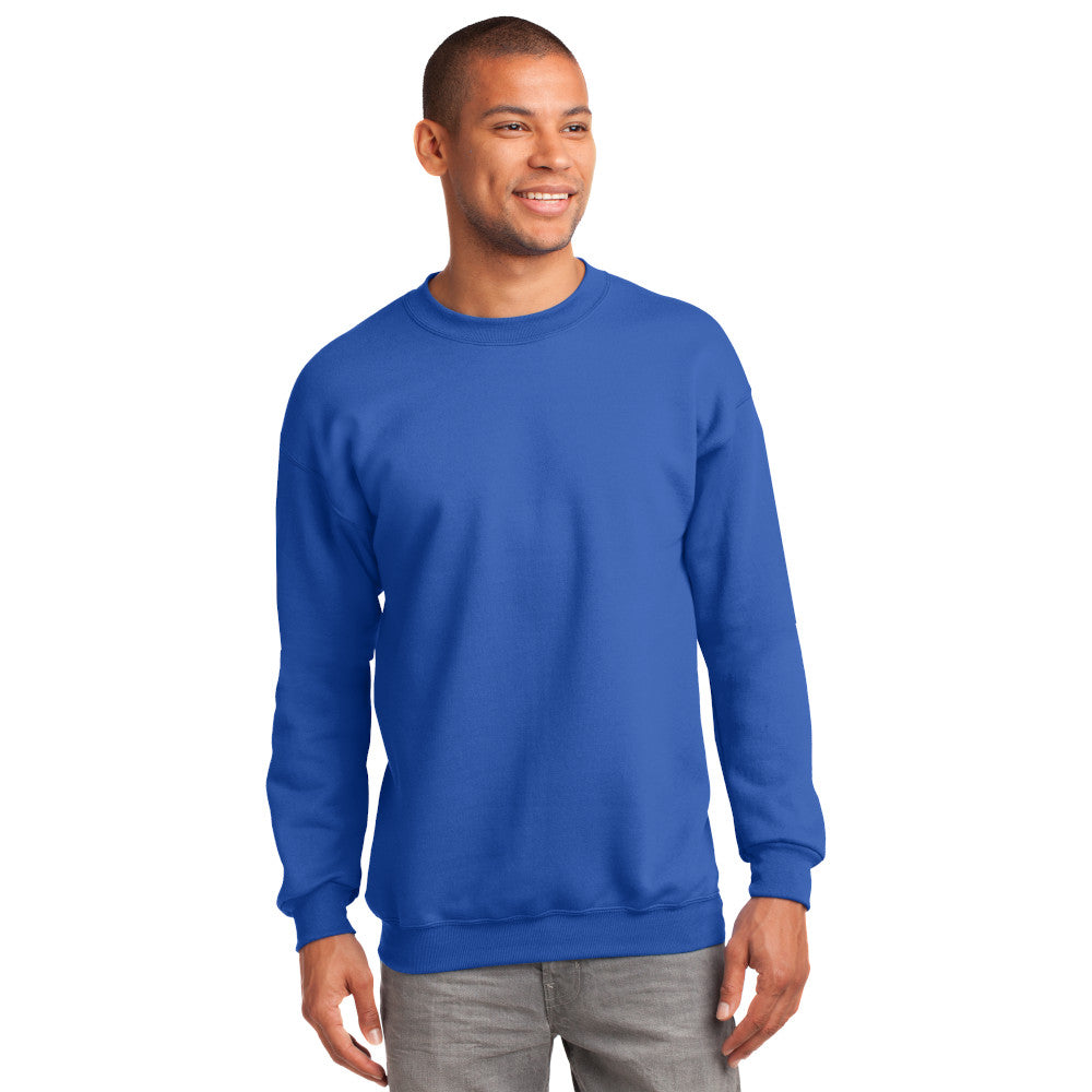 port & company tall fleece crewneck sweatshirt royal blue