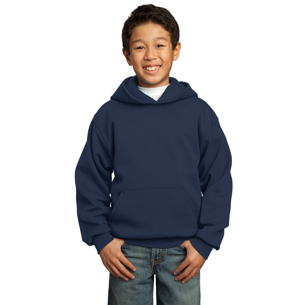 port & company youth fleece hoodie navy