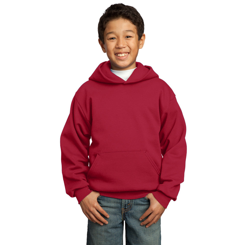 port & company youth fleece hoodie red
