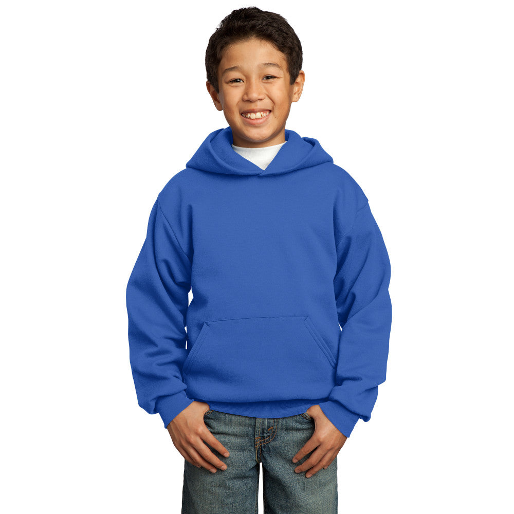 port & company youth fleece hoodie royal blue