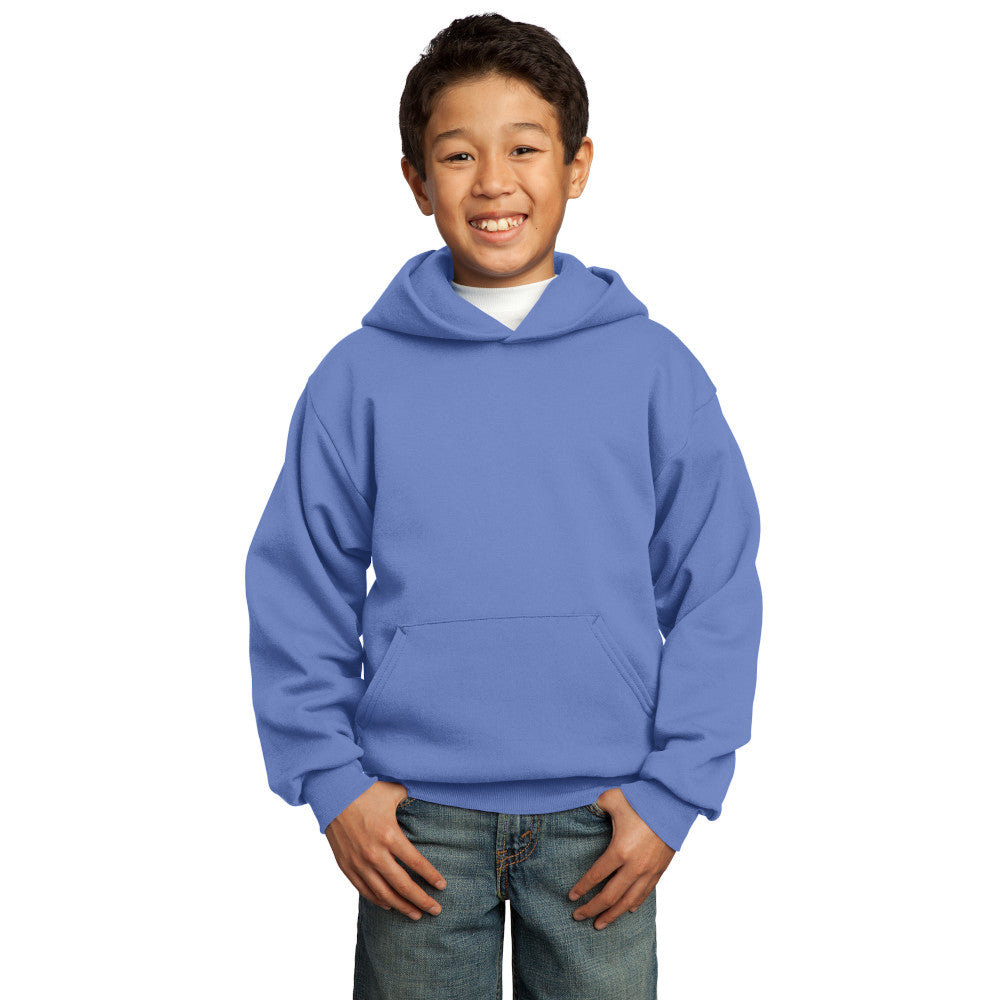 port & company youth fleece hoodie carolina blue