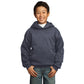 port & company youth fleece hoodie heather navy