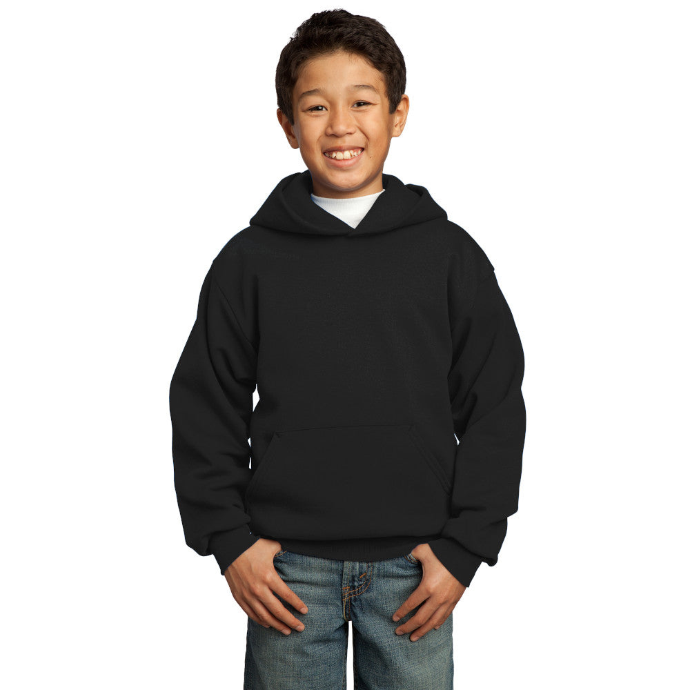 port & company youth fleece hoodie jet black