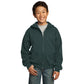 port & company youth fleece full zip hoodie dark green