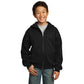 port & company youth fleece full zip hoodie jet black