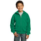 port & company youth fleece full zip hoodie kelly green
