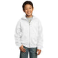 port & company youth fleece full zip hoodie white