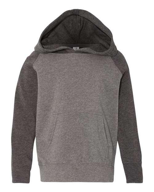 independent trading co toddler blend raglan hoodie nickel carbon grey