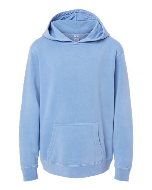 independent trading co youth pigment-dyed hoodie light blue