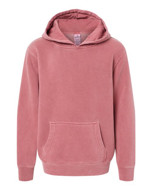 independent trading co youth pigment-dyed hoodie maroon