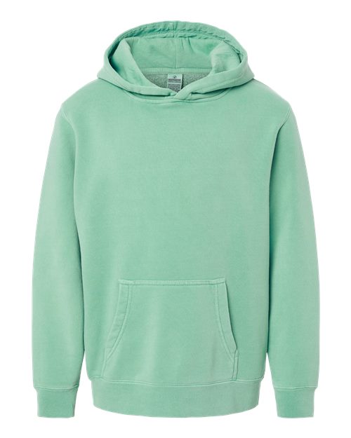 independent trading co youth pigment-dyed hoodie mint green