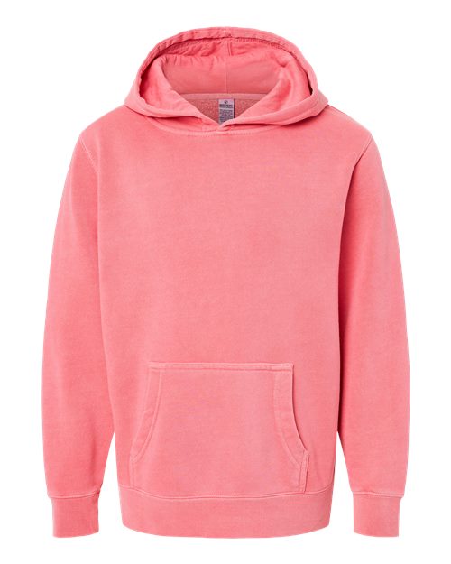 independent trading co youth pigment-dyed hoodie pink