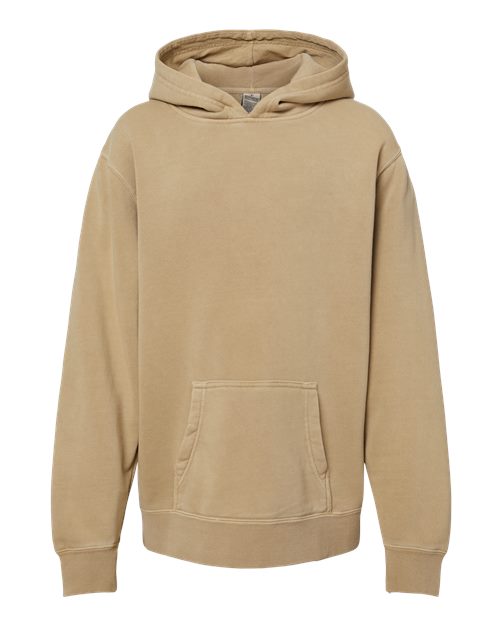 independent trading co youth pigment-dyed hoodie sandstone