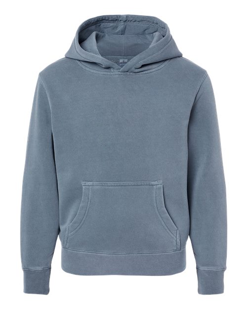 independent trading co youth pigment-dyed hoodie slate blue