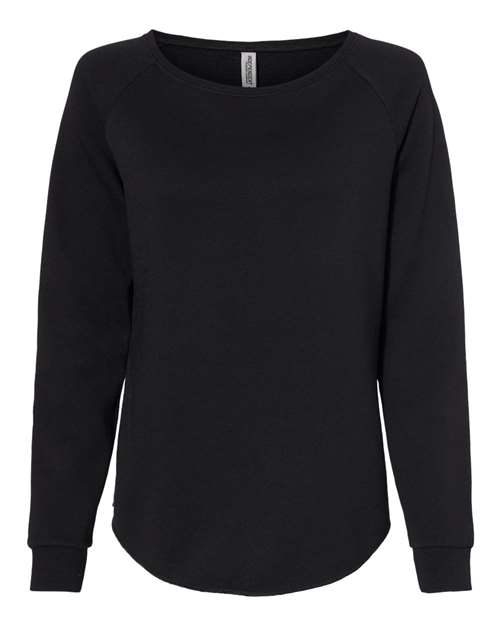 independent trading co womens california wave wash crewneck sweatshirt black