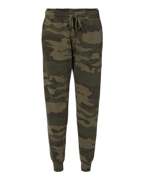 independent trading co womens california wave wash sweatpants forest camo heather
