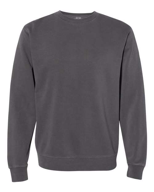 independent trading co pigment-dyed crewneck sweatshirt black