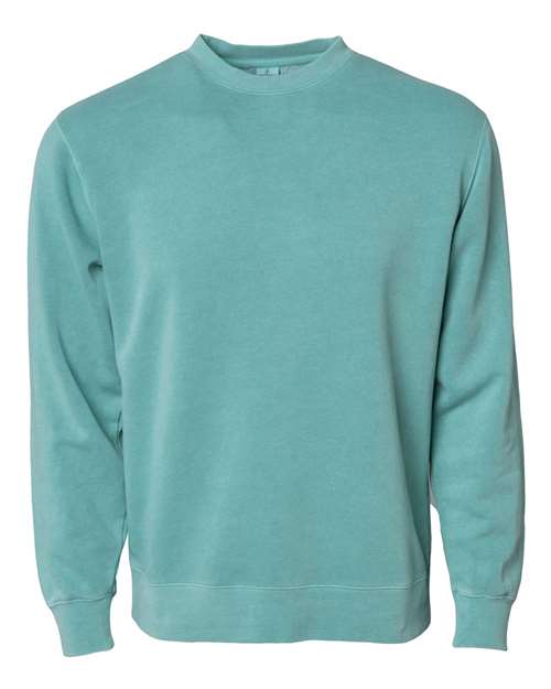 independent trading co pigment-dyed crewneck sweatshirt mint green